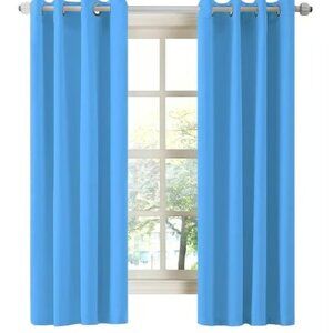 LA Palma Thermal Insulated Blackout Curtains 52X84 Steel Blue